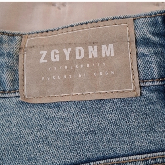 ZGY Denim Ripped Straight Leg Jean in Reality Blue Trash Denim Sz 29 - Picture 7 of 11